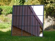 Grand miroir - carré - noir - métal - miroir de fenêtre