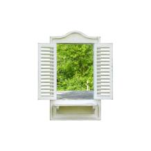 Grote houten spiegel, mooie decoratie voor binnen en buiten, old white