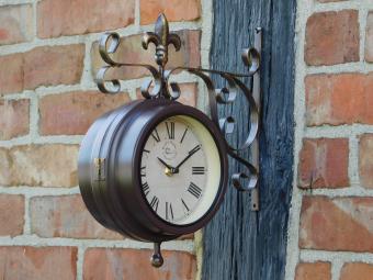 Horloge de gare avec thermomètre – 30 cm – acier doux et verre