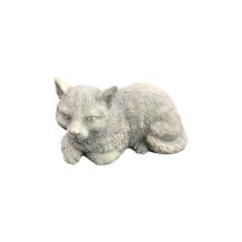 Liggende kat - stenen dierenbeeld - 17 cm - klassiek