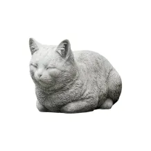 Beeld kat liggend – steen – decoratief tuinbeeld – 30 cm