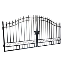 Stijlvolle poort – 365 cm – strak model – zwart smeedijzer