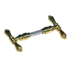 Klinkenset – klassiek T-model – 9 cm – glanzend messing