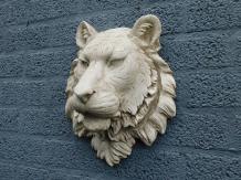 Tête de tigre - polystone - 43 cm - blanc - détaillé