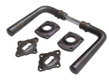 Set deurklinken met klink- en slotrozetten - BB - ijzer - donkerbruin