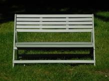 Banc de jardin pliable, bois dur, vert vintage