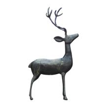 Hert - aluminium beeld - 98 cm - zwart met goud tinten