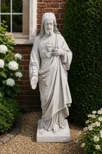 Groot tuinbeeld van Jezus - Heilig Hart - 120 cm hoog