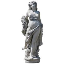Beeld Dame met Bloemenkrans - 175 cm - Steen