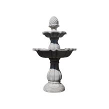 Stenen fontein - met dennenappel - 140 cm - sierlijk - wit