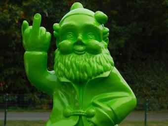Tuinkabouter Middelvinger XL - 80 cm - Groen