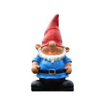 Kabouter - polystone beeld - 52 cm - blauw - komisch