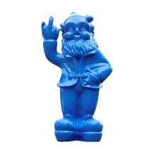 Tuinkabouter middelvinger XL – 80 cm – blauw – polystone