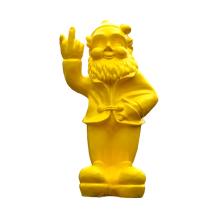 Tuinkabouter middelvinger XL – 80 cm – geel – polystone