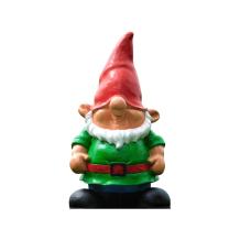 Kabouter - polystone beeld - 52 cm - groen - vrolijk