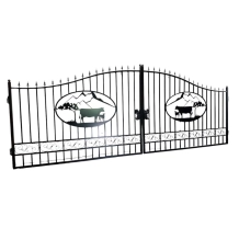 Landhuis poort 'Alpine Weide' – 496 cm – zwart smeedijzer