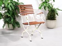 Gartenstuhl Teak, schwer, Outdoor-Stuhl, Holz und Metall