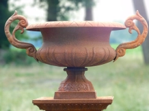 Gietijzeren tuinvaas - op sokkel - 112 cm - rustiek