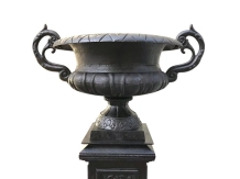 Gietijzeren bloempot - tuinvaas zwart rustiek - 50 cm 