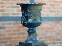Vase de jardin en fonte - 75 cm - noir - style classique français