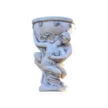 Man en vrouw met schaal - stenen beeld - 80 cm - klassiek