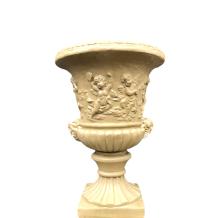 Tuinvaas groot, zandsteen kleur, exclusieve stenen pot