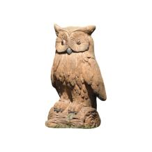 Uil - op boomstronk - polystone - 40 cm - woodlook