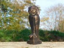 Chouette - fonte - 25 cm - marron/noir - image abstraite