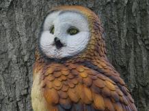 Uil op stronk - bruin - polystone - gedetailleerd