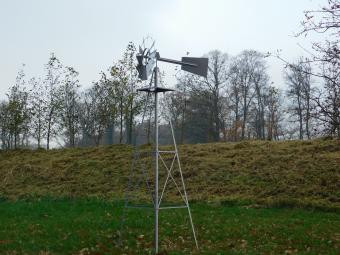Moulin à vent XL – couleur argent – ​​métal – 245 cm – Roue à vent américaine