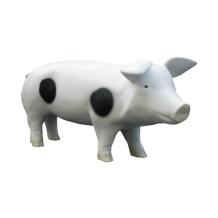 Spaarvarken - polystone - 28 cm - wit met zwarte stippen