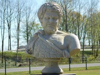 Vintage-Büste des Hadrian - 68 cm - Stein