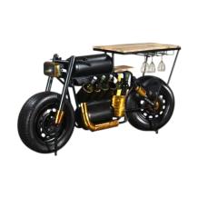 Industriële Motor Side Table | Bartafel - met wijnrek
