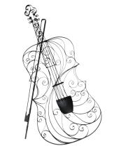 Wandornament viool - 85 cm - zwart - decoratie