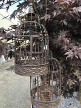 Ensemble de cages à oiseaux rondes en métal marron