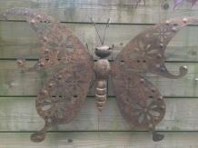 Metallschmetterling - robust - braun - große Wanddekoration