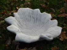 Vogeltränke in Blattform, Stein, 40 cm, Gartendeko