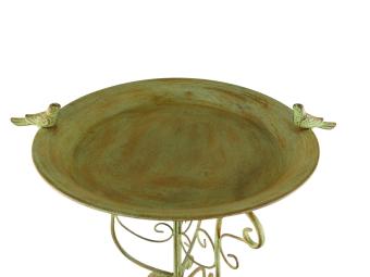Vogelbad met Vogeltjes - 75 cm - Rustiek Groen - Metaal