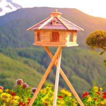 Vogelhaus stehend, 3-beinig, hochwertiges und luxuriöses, Holz