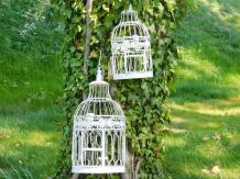 Set mit 2 Vintage-Vogelkäfigen – Metall – Gartendekoration