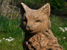 Vos - polystone - 42 cm - woodlook - gedetailleerd