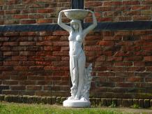 Exklusiver Blumentopf / Gartenvase mit Gartenfigur Frau, Pflanzschale, groß