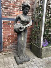 Frau mit Krug - Lavasteinstatue - 170 cm - Shiva - grau