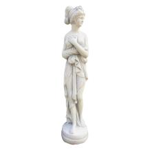 Schaars geklede vrouw - gietijzeren beeld - 77 cm - wit