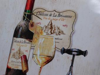 Enseigne murale - bistrot vintage - métal - 35 cm - en couleur