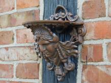 Wandkonsole Frauenkopf - Gusseisen - braun - Ornament