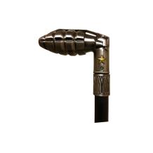 Wandelstok alu chrome nikkel handgranaat handvat