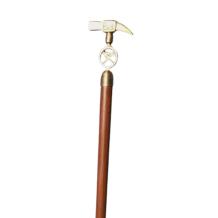 Wandelstok met messing handgreep, de mijnen