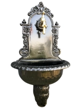 Fontaine murale – 80 cm – aluminium noir avec robinet en laiton