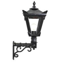 Wandlamp gietijzer - Victoriaans - met kasteelarm - zwart